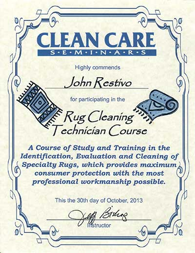 Rug Cleaning Technician Course
