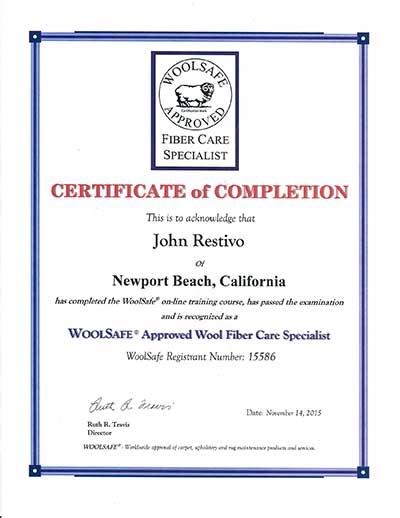 WoolSafe Approved Wool Fiber Care Specialist